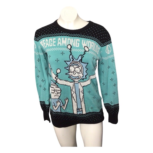 Peace Among Worlds Women's Sweater - Black and Blue - Picture 1 of 5
